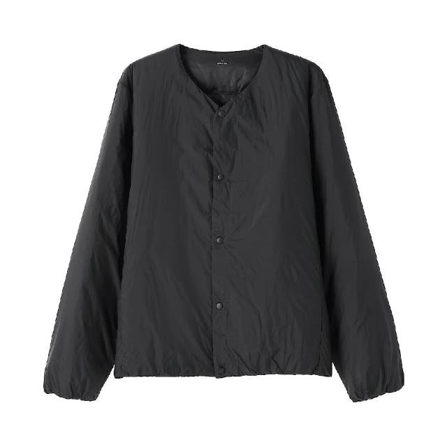 【MUJI 無印良品】男輕量羽絨可攜式無領外套(灰銀/深灰/黑色)