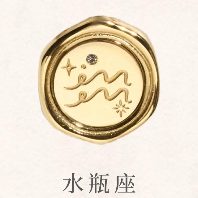 【vacanza】momo精選 十二星座封蠟 純鋼飾品 純鋼項鍊 金色 多款任選 (生日禮物 絕版品)