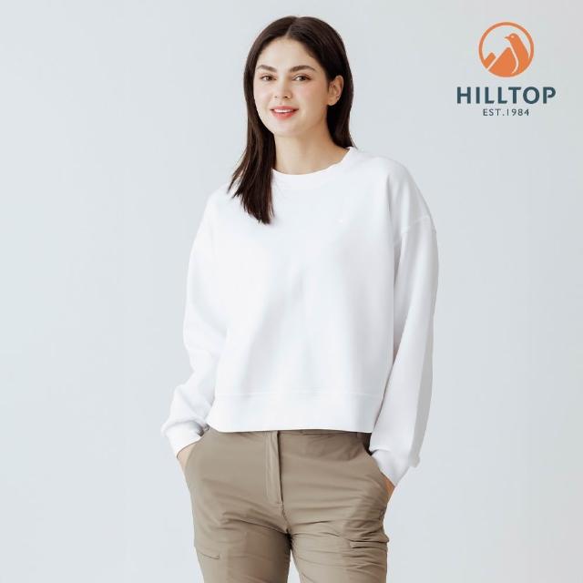【Hilltop 山頂鳥】momo獨家特談 男女款 吸濕快乾保暖彈性長袖上衣(圓領/V領/胸前LOGO)