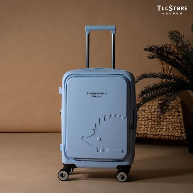 【TLCSTORE】SCANDINAVIAN FOREST北歐小刺蝟 20吋前開可擴充上掀行李箱/登機箱(2年保固 海關鎖)