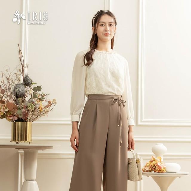 【IRIS 艾莉詩】花羽蕾絲荷葉領上衣-2色(56116)