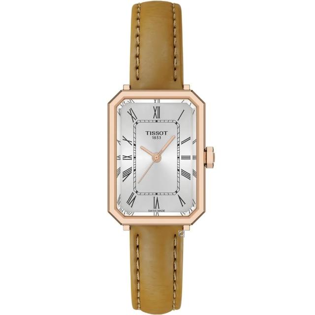 【TISSOT 天梭】SRV系列 復古簡約方型腕錶  女錶  手錶 情人節 禮物(T1601103611300)