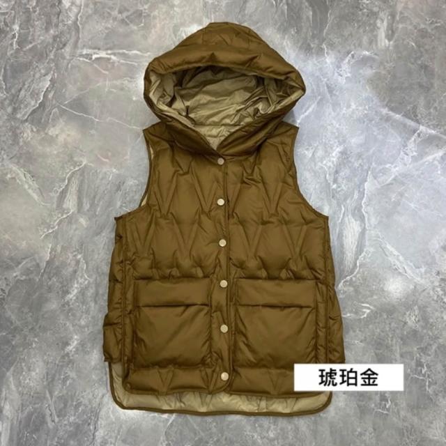 【米蘭精品】極速出貨 頂級真羽絨背心90%鴨絨羽絨衣秋冬保暖上衣大碼休閒女裝(針織拼接袖女外套3色t1mw7)