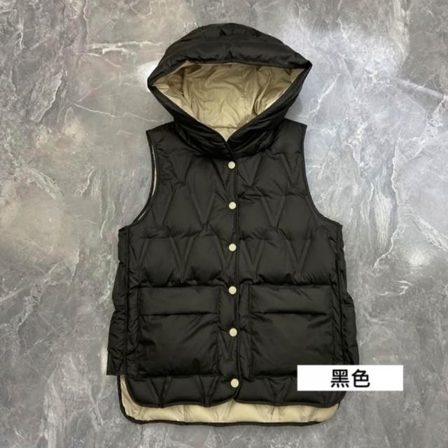 【米蘭精品】極速出貨 頂級真羽絨背心90%鴨絨羽絨衣秋冬保暖上衣大碼休閒女裝(針織拼接袖女外套3色t1mw7)