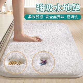 【Shely】Ag+抗菌加厚加密毛絨刺繡吸水地墊 廁所浴室吸水防滑腳踏墊 吸水墊子 防滑墊 門墊  40*60cm