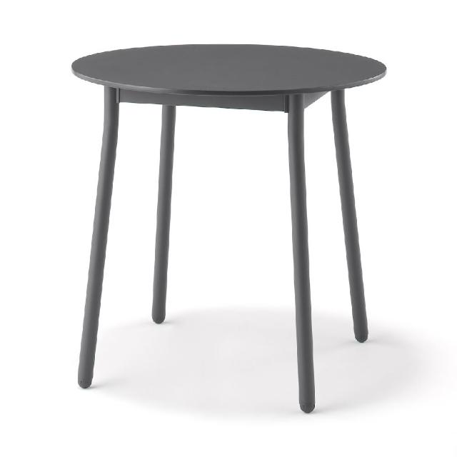 【MUJI 無印良品】室內外兼用鋁腳桌/小 約寬75×深75×高72cm(淺灰/深灰)