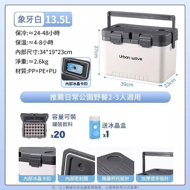 【小山THL】13.5L保溫箱 保冷箱 保冰箱 露營保冰桶(戶外露營野餐包/冰塊冷藏箱/保冰保溫箱/保冷袋/保溫包)