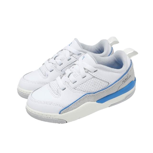 【NIKE 耐吉】休閒鞋 Jordan Flight Court PS 中童 小朋友 白 藍 喬丹 彈性鞋帶(HF3332-104)