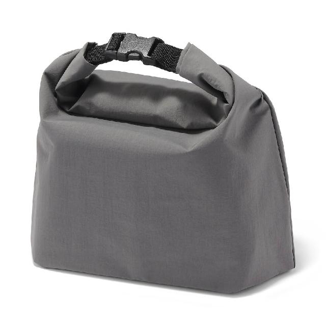 【MUJI 無印良品】捲收式高度可調整便當袋/大 約高30x寬30x底部寬度11cm(灰/米/煙燻藍)
