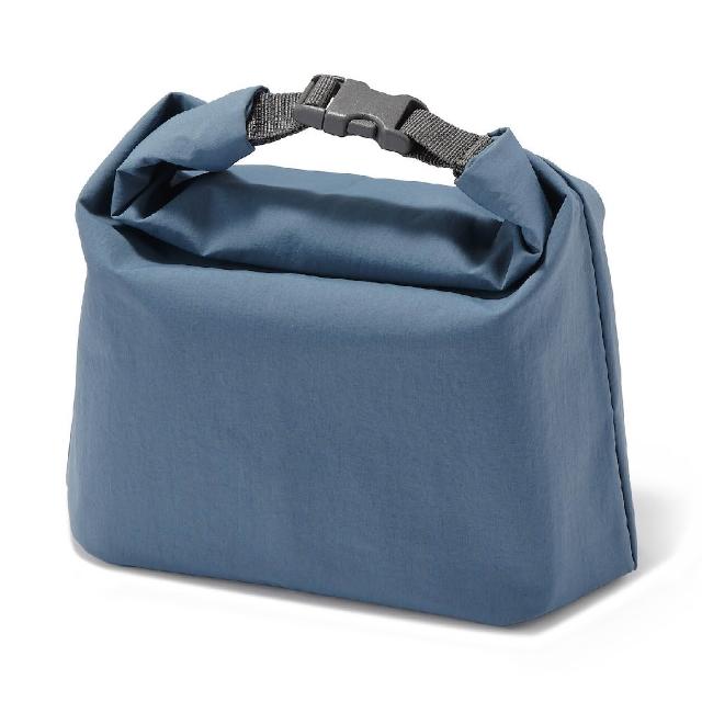 【MUJI 無印良品】捲收式高度可調整便當袋/大 約高30x寬30x底部寬度11cm(灰/米/煙燻藍)