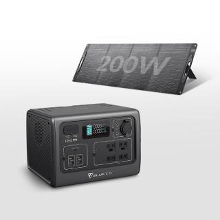 【BLUETTI】EB55 700W野獸級儲能電源+200W太陽能板(戶外行動電源／行動電站／移動電源／露營電源)