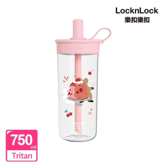 【LocknLock 樂扣樂扣】官方直營 呆萌町系列 嚼對FUN飲吸管杯 750ml(呆萌町/DINOTAENG/短尾矮袋鼠/吸管杯)