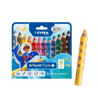 【LYRA】胖胖三角洞洞蠟筆12色(水洗蠟筆 不沾手蠟筆 幼兒蠟筆)