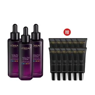 【L’OREAL Paris 巴黎萊雅】青春密碼酵素肌底調理精華4.0 30ml 3入組(#黑瓶精華)