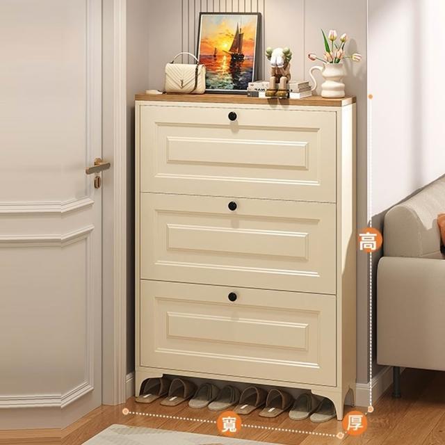 【匠藝家居】免安裝碳鋼超薄鞋櫃 三層80*12*115公分 一體式大容量(鞋櫃 鞋架 防塵鞋櫃 玄關鞋櫃 預購15天)