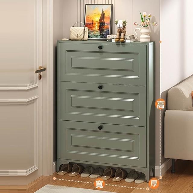 【匠藝家居】免安裝碳鋼超薄鞋櫃 三層80*12*115公分 一體式大容量(鞋櫃 鞋架 防塵鞋櫃 玄關鞋櫃 預購15天)