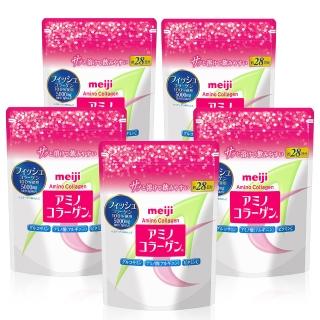 【Meiji 明治】明治膠原蛋白粉標準版28日份袋裝196gx5入(膠原蛋白/維生素C)