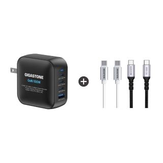 【Gigastone 立達國際】100W GaN氮化鎵四孔USB-C充電器 TypeC 雙線快充組(100W x 60W) (支援iPhone17)