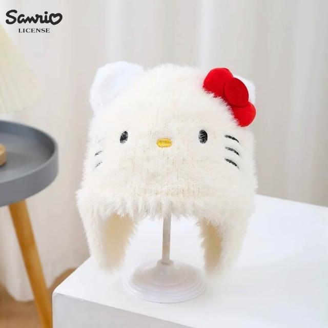 【SANRIO 三麗鷗】正版授權高質感凱蒂貓大耳狗帕恰狗布丁狗美樂蒂酷洛米兒童毛帽(孫女女兒 