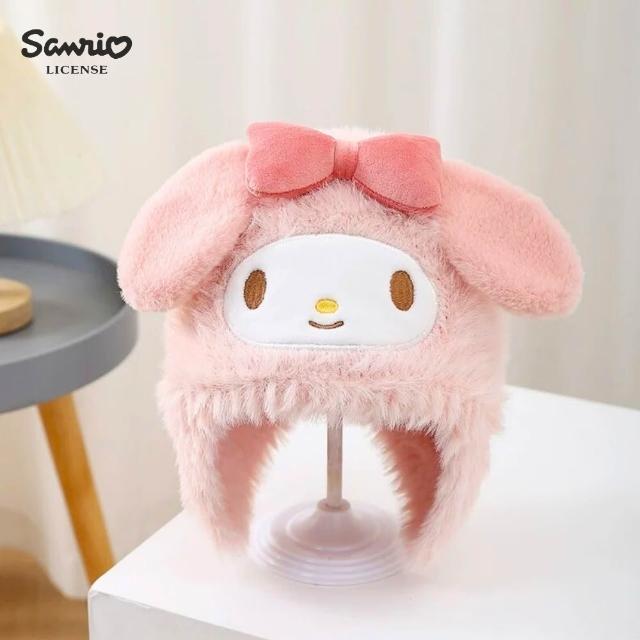 【SANRIO 三麗鷗】正版授權高質感凱蒂貓大耳狗帕恰狗布丁狗美樂蒂酷洛米兒童毛帽(孫女女兒 