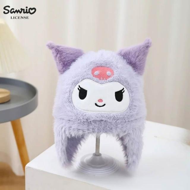 【SANRIO 三麗鷗】正版授權高質感凱蒂貓大耳狗帕恰狗布丁狗美樂蒂酷洛米兒童毛帽(孫女女兒 