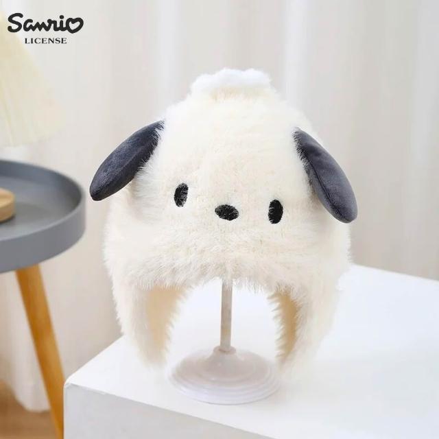 【SANRIO 三麗鷗】正版授權高質感凱蒂貓大耳狗帕恰狗布丁狗美樂蒂酷洛米兒童毛帽(孫女女兒 