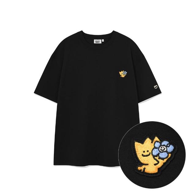 【Wacky WiLLY】官方旗艦館 KIKY刺繡Logo短袖T恤(UNI短袖上衣 黑/綠/灰/白色)