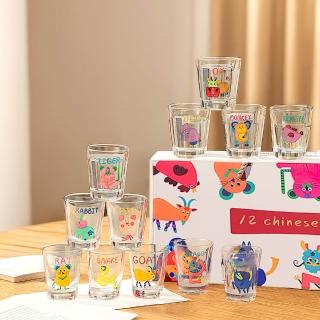 【上手家居】十二生肖燒酒杯禮盒(小酒杯/小玻璃杯/韓國燒酒杯)