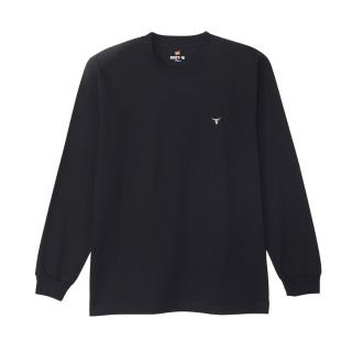 【Hanes】官方直營 男款-BEEFY系列 布章長袖TEE-黑色(H8-X401-090 日規)-出清品
