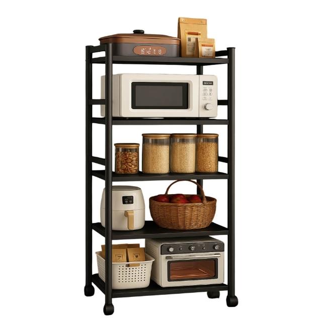 【Easy Life 家居館】極簡五層電器收納架45CM-N型款(電器架/收納架/廚房收納架/可抽拉)