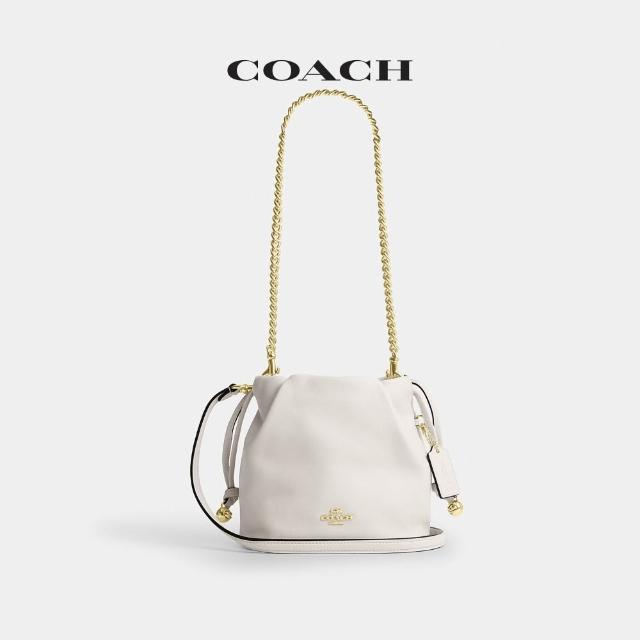 【COACH】蔻馳官方直營 FAYE 褶飾細節迷你拉繩包 斜背包 側背包-2色任選(CDB69)