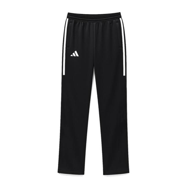 【adidas 愛迪達】線條運動長褲(路跑 慢跑 鬆緊 男女同款 口袋拉鍊 休閒 戶外 健身 直筒 大尺碼)