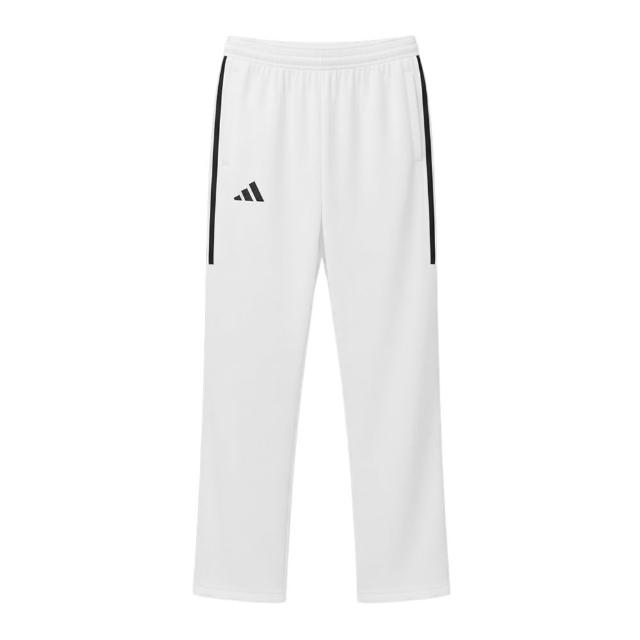 【adidas 愛迪達】線條運動長褲(路跑 慢跑 鬆緊 男女同款 口袋拉鍊 休閒 戶外 健身 直筒 大尺碼)