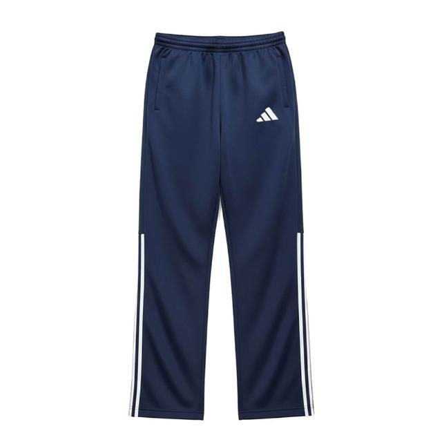 【adidas 愛迪達】線條運動長褲(路跑 慢跑 鬆緊 男女同款 口袋拉鍊 休閒 戶外 健身 直筒 大尺碼)