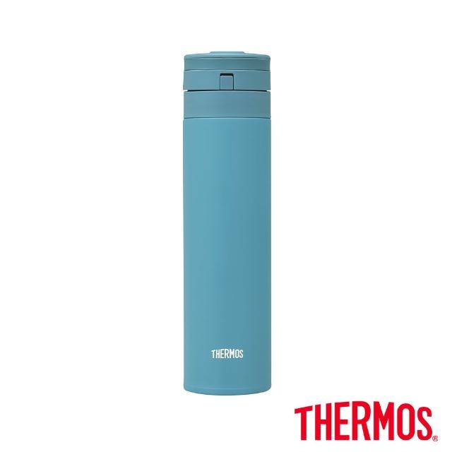 【THERMOS 膳魔師】買1送1_mo獨家不鏽鋼輕量自動上鎖保溫瓶450ml+輕水瓶710ml(JNS-455+TP4329)