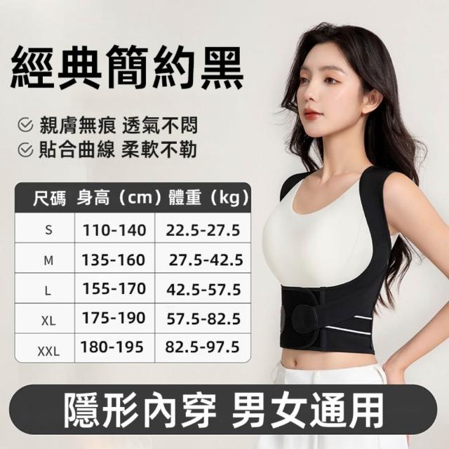 【UVLED 鈺創合成】全新升級3龍骨高強支撐防駝帶(防駝背/護腰/美姿帶/開肩直背/透氣輕薄/男女通用)