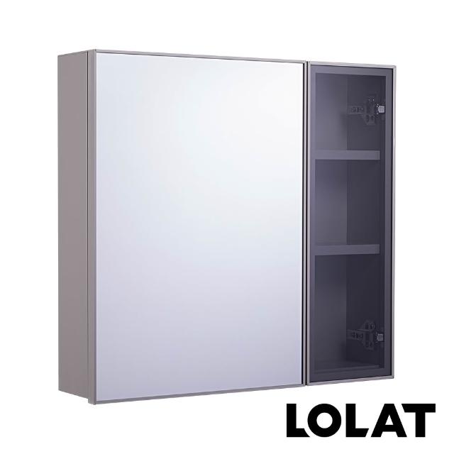 【LOLAT 羅力】豪華全配６件組-含基本安裝(鏡櫃+盆櫃組+臉盆龍頭+淋浴龍頭+升降桿+電熱毛巾架)