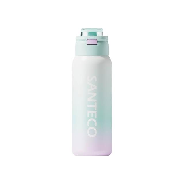 【SANTECO】官方直營 GEMINI 真雙飲吸管保溫杯(真雙飲專利認證 直吸直飲 瓶口無分隔 750ml 10色可選)