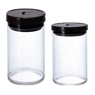【HARIO】官方直營 黑色咖啡保鮮罐M(800ml/耐熱玻璃)