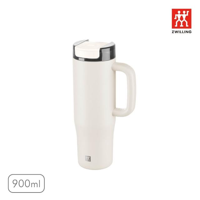 【ZWILLING 德國雙人】THERMO PLUS 316L不鏽鋼保溫保冰吸管車架杯900ml-2色任選(德國雙人牌集團官方直營)