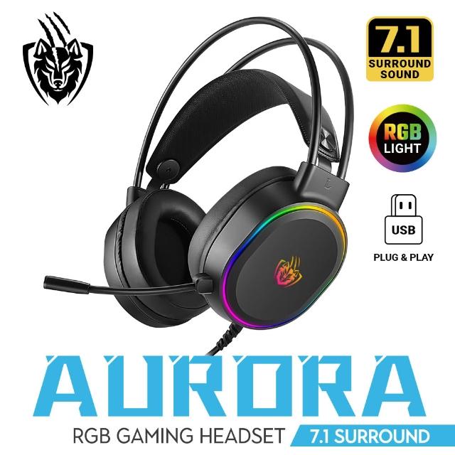 【e-Power】AURORA 7.1聲道 RGB 電競耳機麥克風 魔幻黑/幻雪白 耳機 麥克風(耳麥 RGB 環繞音效)
