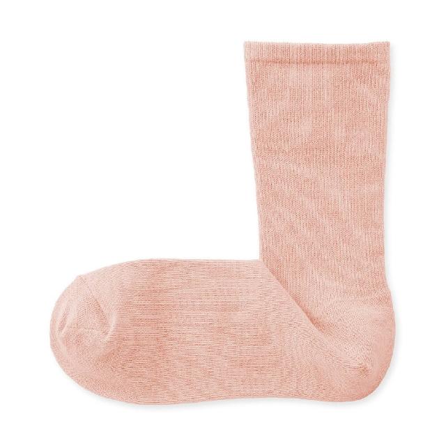 【MUJI 無印良品】女足口柔軟錐形直角襪23-25cm(柔白/象牙白/淺粉/煙燻黃/淺藍/暗藍)
