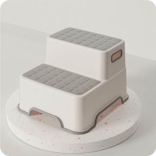 【Quality 聚家】洗手臺腳蹬 雙層兒童踩腳凳 寶寶腳踏 浴室椅 防滑椅 墊腳凳 階梯椅(雙重防滑/承重力強)