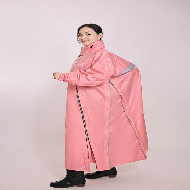 【鈦鴻牌】肆拉鍊內外斜雙側開風雨衣(前檔拉鍊內外斜開內層拉鍊與外層拉鍊斜錯開再加大胸前擋水片)