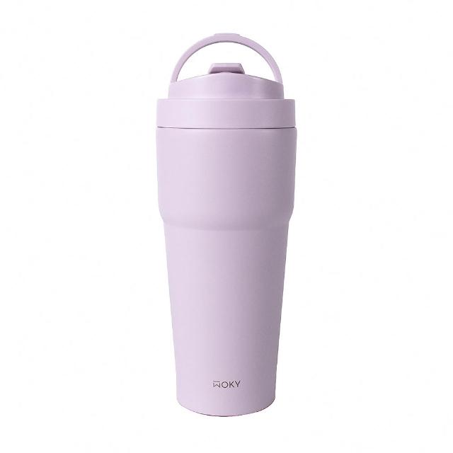 【WOKY 沃廚】渾圓杯 不銹鋼款770ml-附矽膠粗吸管(隨行杯/吸管杯/飲料杯/保溫杯/保溫瓶)