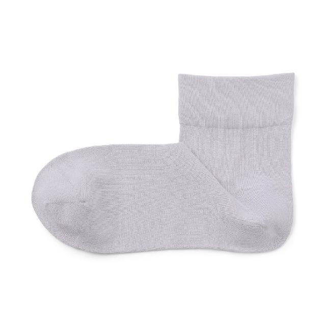 【MUJI 無印良品】女足口柔軟舒適莫代爾混輕薄直角短襪23-25cm(柔白/深灰/淡黃/薄荷綠/淺藍/淺紫/棕色)