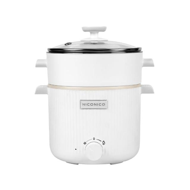 【NICONICO】輕食蒸煮陶瓷鈦料理鍋/美食鍋/電火鍋/快煮鍋(NI-GP2503)