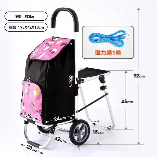 【達派屋】買菜小拉車 可坐人 爬樓輪 送彈力繩(收納推車 菜籃車 購物車 折疊手拉車 快遞拉車 預售12天)