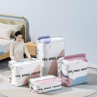 【Nil】免抽氣立式壓縮袋 真空收納整理袋 加厚防水防霉儲物袋 密封防漏收納袋 按壓真空袋 1入