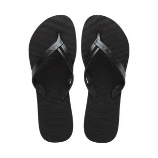【havaianas 哈瓦仕】拖鞋 女鞋 夾腳拖 素色款 Elegance 黑 4148801-0090W(哈瓦士)